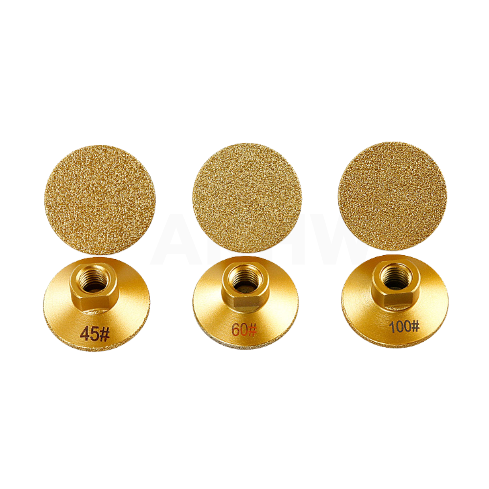 หัวเจียรแบน เจียร์กระเบื้อง/หินอ่อน ยี่ห้อ KingsMan แบนเรียบ หัวเพชรทอง ใช้สำหรับเครื่องเจียร์ เกลียวM10 [ของแท้ ทนทาน]