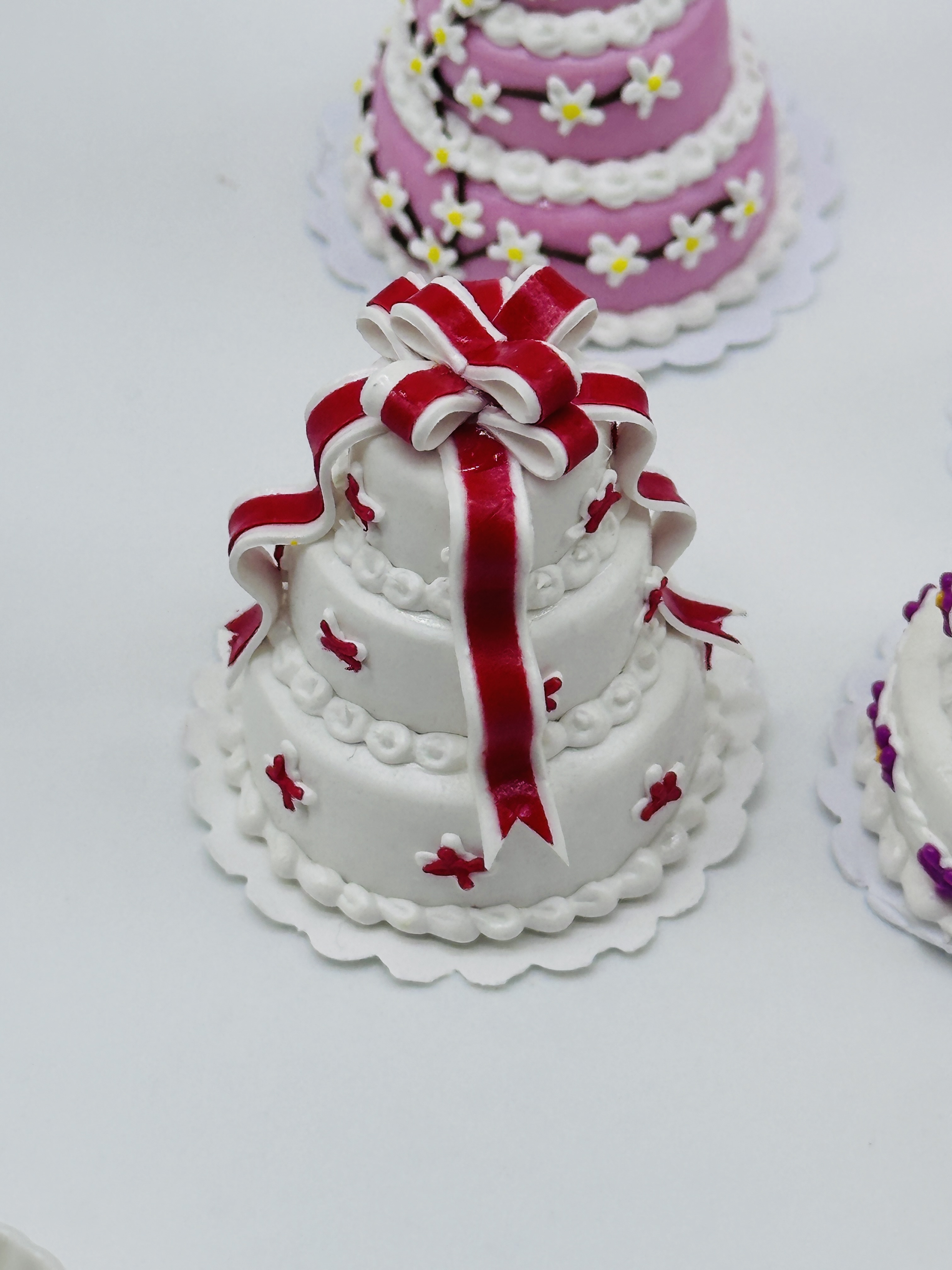 5 ชิ้น/ชุด เค้ก 3 ชั้น งานดินปั้น