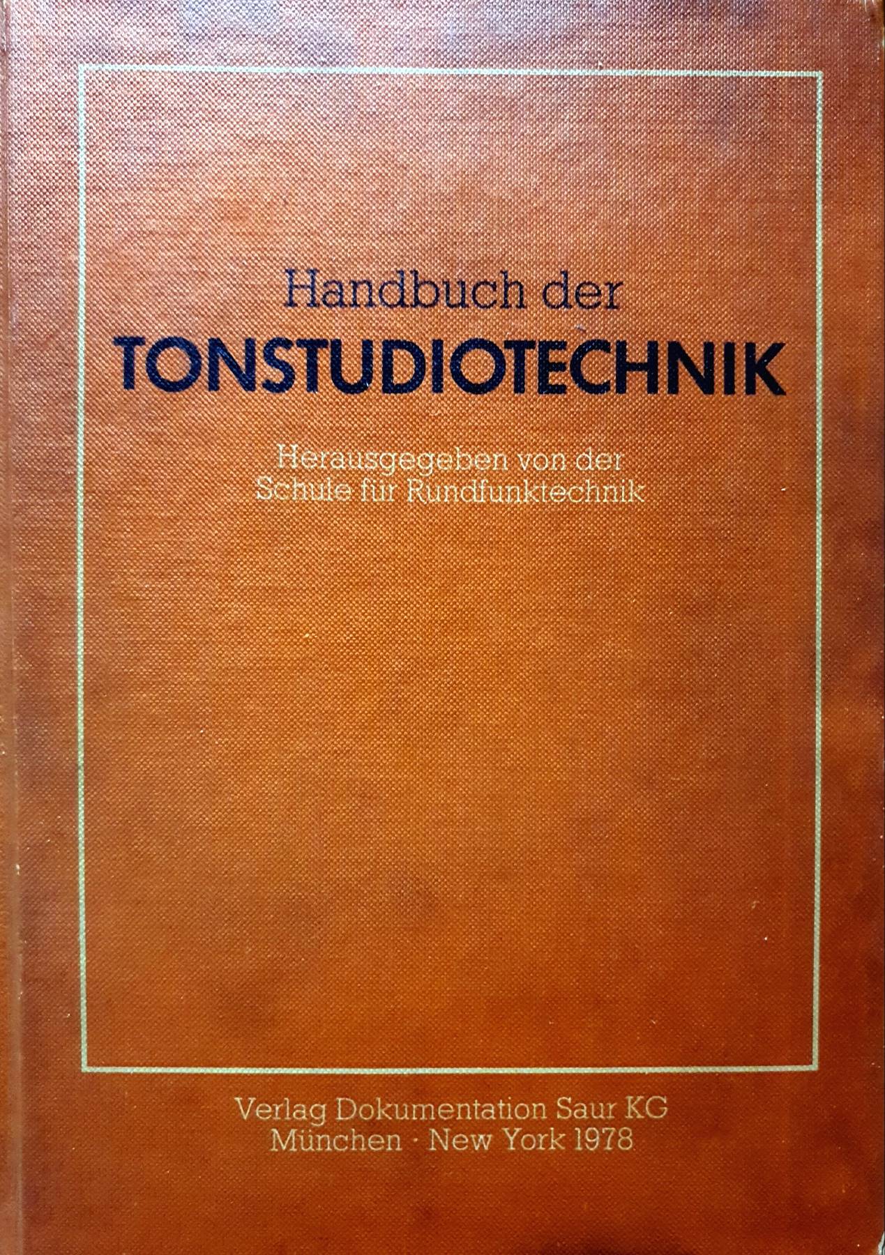 Handbuch der TONSTUDIOTECHNIK