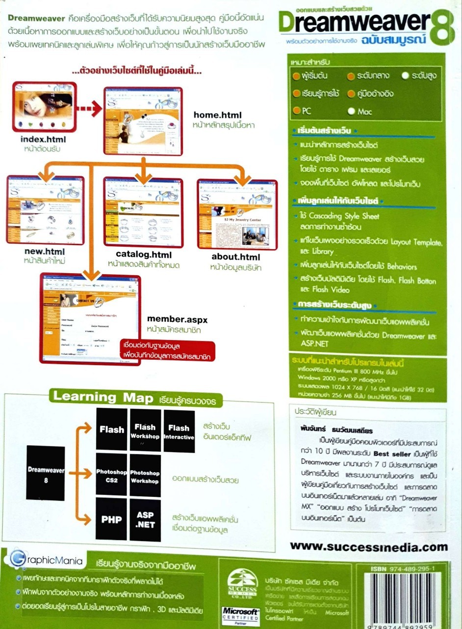 ออกแบบและสร้างเว็บสวยด้วย DREAMWEAVER 8 ฉบับสมบูรณ์ : พันจันทร์ ธนวัฒนเสถียร