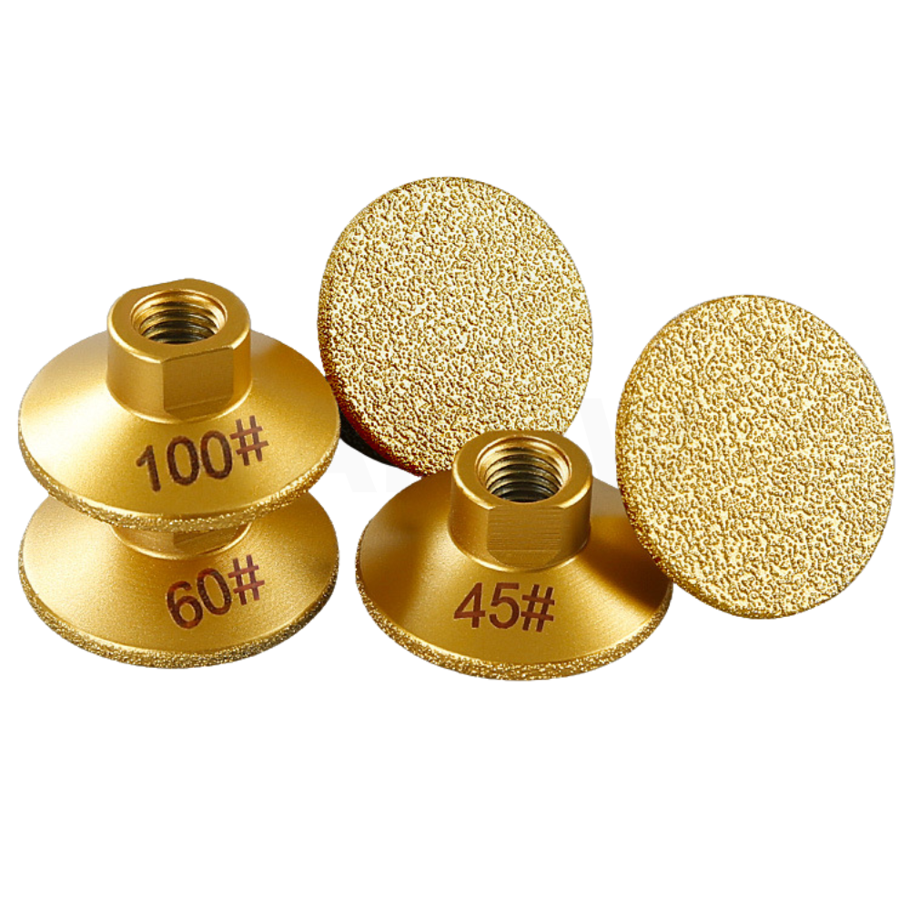 หัวเจียรแบน เจียร์กระเบื้อง/หินอ่อน ยี่ห้อ KingsMan แบนเรียบ หัวเพชรทอง ใช้สำหรับเครื่องเจียร์ เกลียวM10 [ของแท้ ทนทาน]