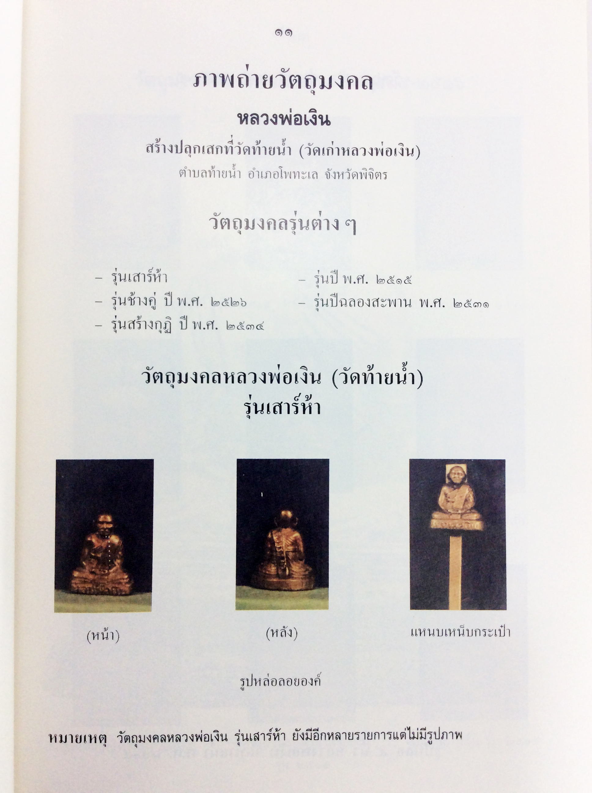 ประวัติหลวงพ่อเงิน พุทธฺโชติ วัดท้ายน้ำ หนังสือพระเครื่อง หนังสือเครื่องรางของขลัง วัตถุมงคลวัดท้ายน้ำ