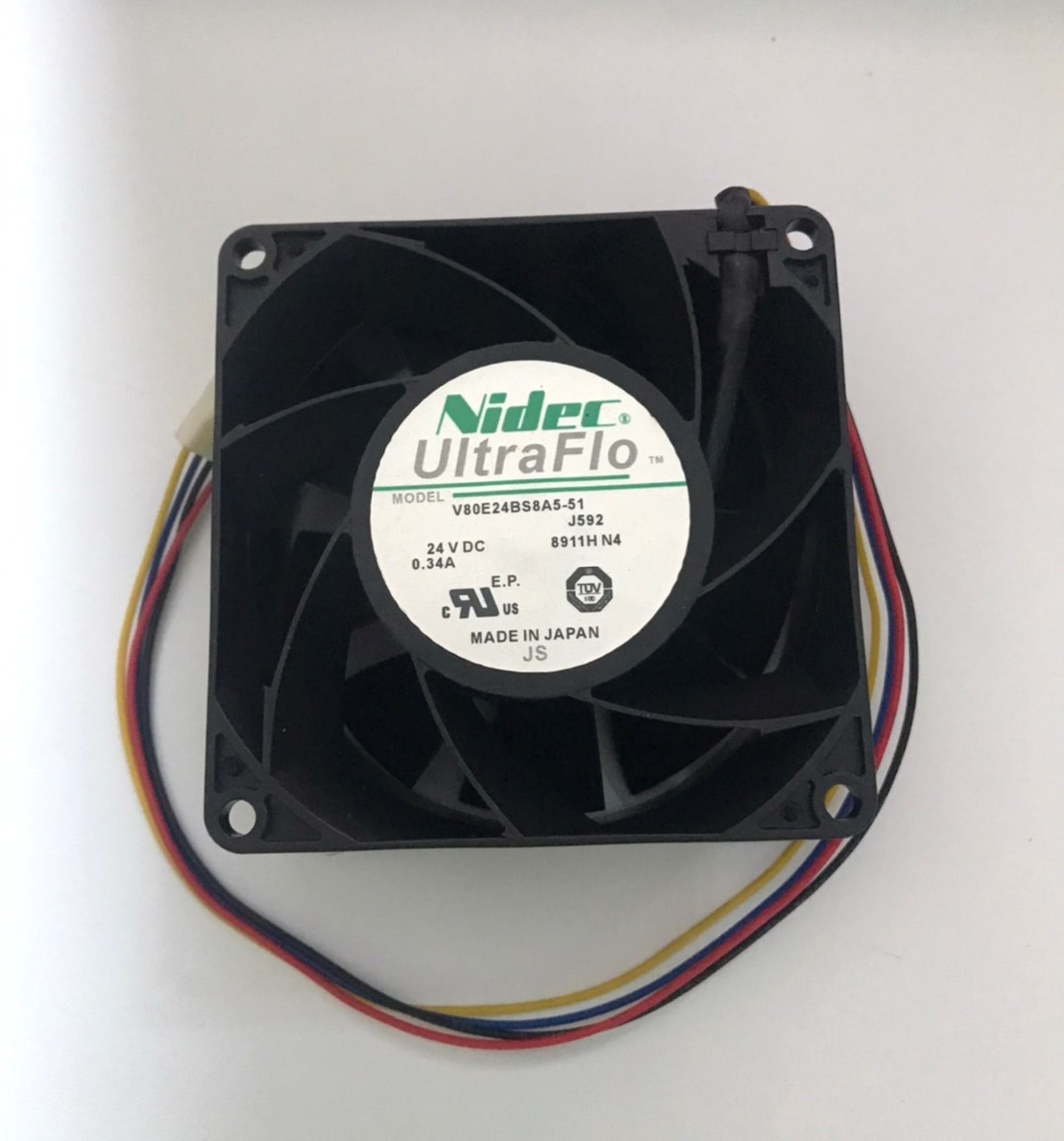 NIDEC Cooling Fan Model V80E24BS8A5-51 24V, DC 0.34A