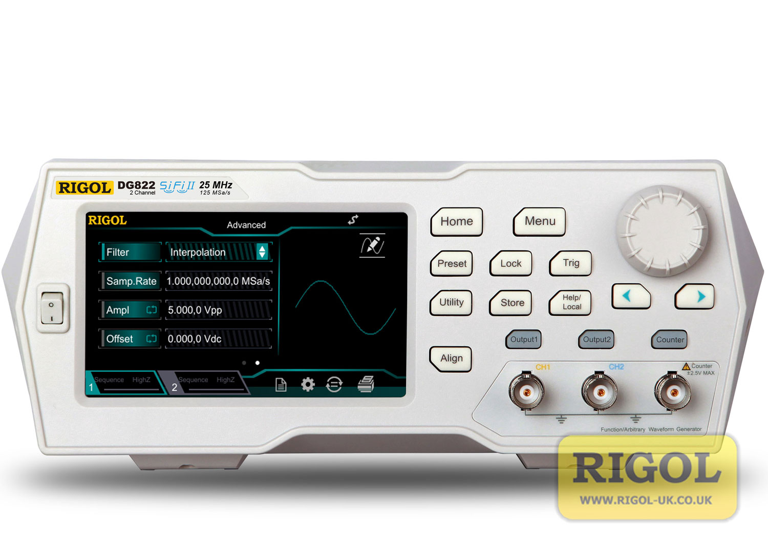 RIGOL DG822 Function/Arbitrary Waveform Generator