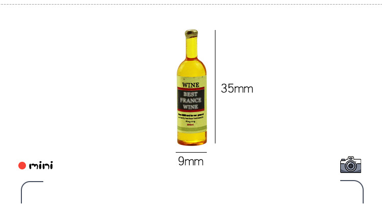 บ้านตุ๊กตา ฉากอาหารจิ๋ว โมเดลจำลองฉากเล่น อุปกรณ์บ้านตุ๊กตา ขวดแชมเปญจิ๋ว D137