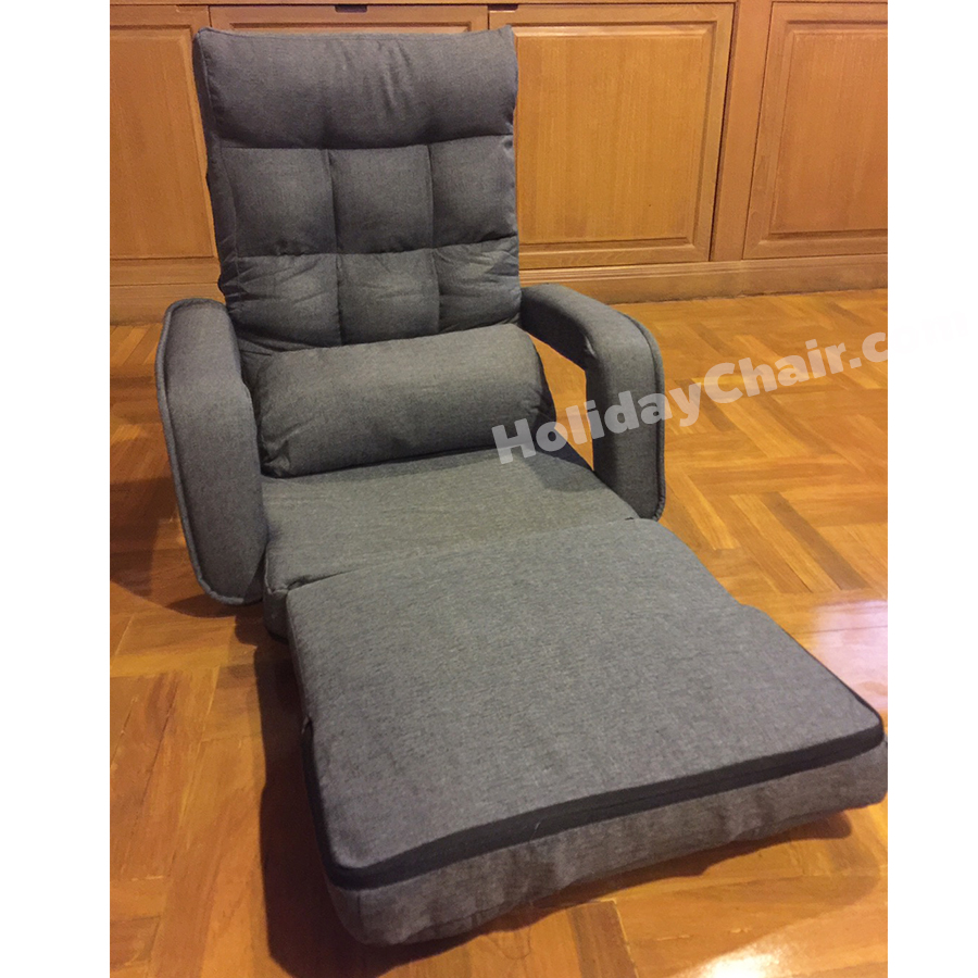 โซฟาญี่ปุ่น มีที่วางแขน พร้อมหมอน โซฟาพับ โซฟาเบด เก้าอี้ญี่ปุ่น เก้าอี้นั่งพื้น โซฟาปรับนอน โซฟานั่งพื้น รุ่น HC-056 (สีเทา)