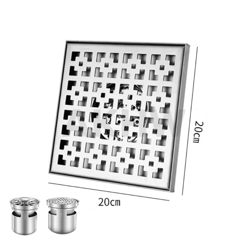 ตะแกรงน้ำทิ้ง ลายเหลี่ยมจีน KingsMan ตะแกรงกันกลิ่น วัสดุสแตนเลสหนา SUS304 ไม่เป็นสนิม [ขายปลีก/ส่ง]