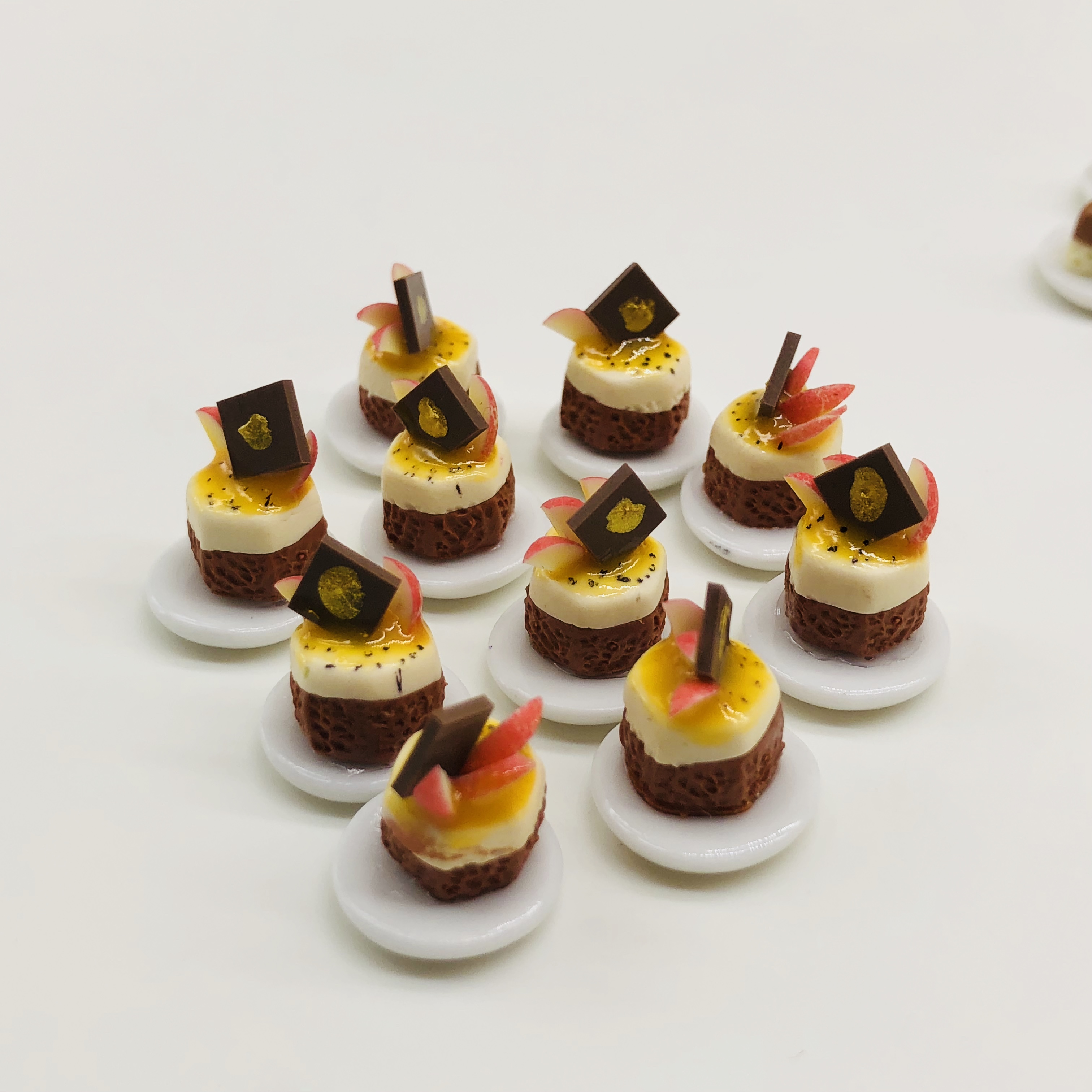 Mini cake on ceramic plate