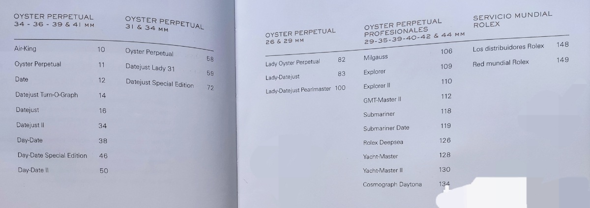 ROLEX OYSTER PERPETUAL CATÁLOGO 2011