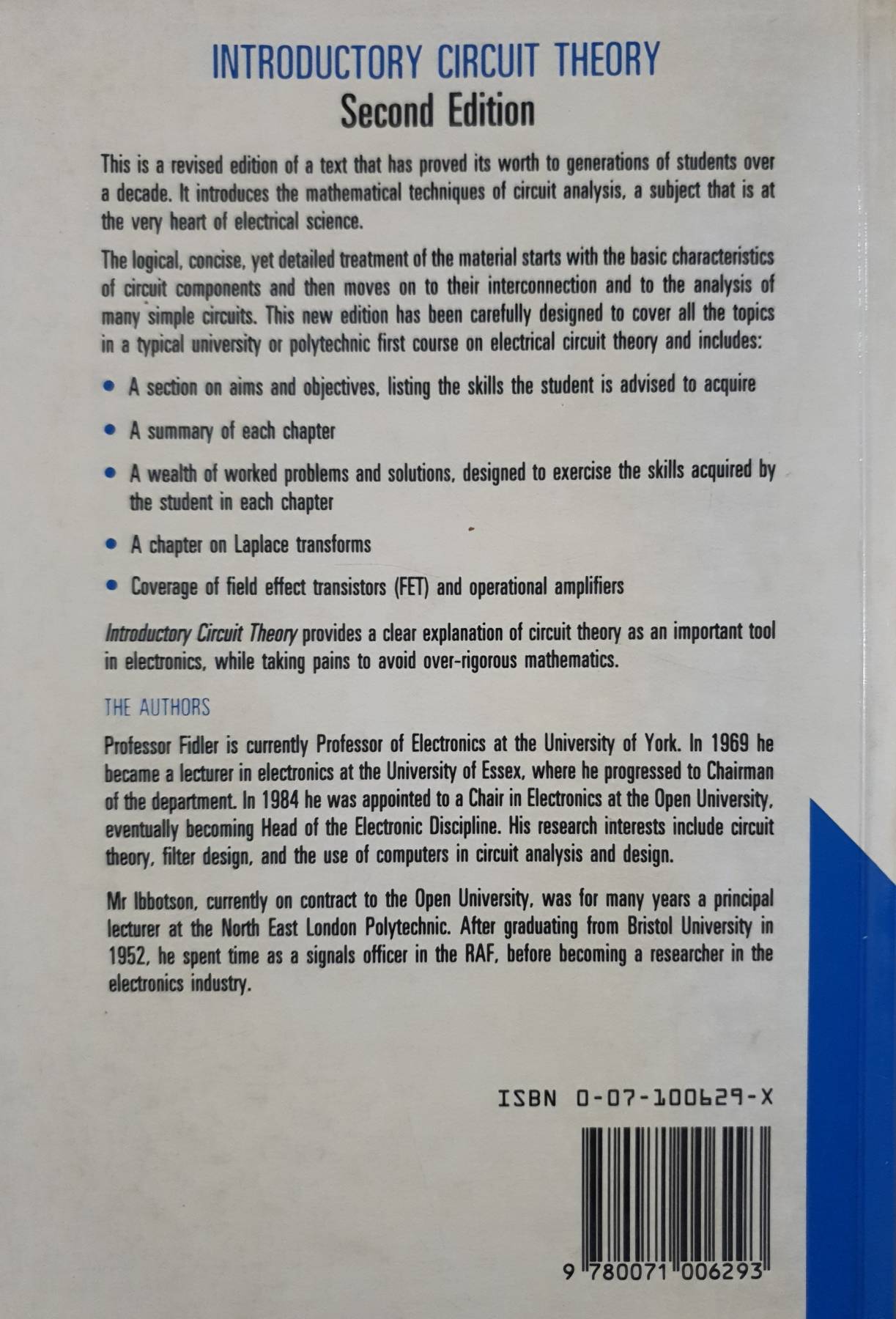 INTRODUCTORY CIRCUIT THEORY Second Edition