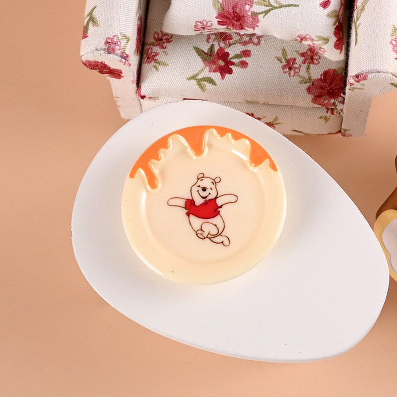 จานจิ๋วลายหมีพูห์เครื่องประดับขนาดเล็ก, จานหมีน้ำผึ้งจำลอง, ตุ๊กตาบ้านตุ๊กตามินิโมเดลอุปกรณ์ถ่ายภาพ
