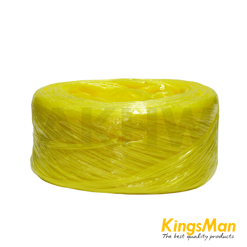 เชือกฟางเส้นใหญ่ฟู KingsMan คละสี เกลียวแน่น หนาเหนียว ทนทาน 200กรัม/ม้วน [ปลีก1ม้วน/ห่อ6ม้วน]