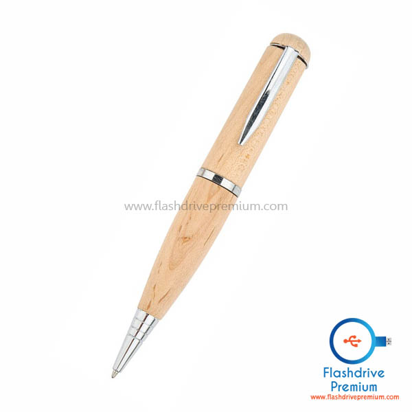 แฟลชไดร์ฟปากกาไม้ (Wooden Pen Flash Drive)