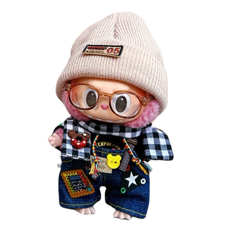 เสื้อผ้าชุดแต่งกายตุ๊กตาลาบูบู้Spot 17 cm labubu blind box ตุ๊กตาเปลี่ยนน่ารักการ์ตูนตุ๊กตาjumpsuitกระเป๋าหมวก