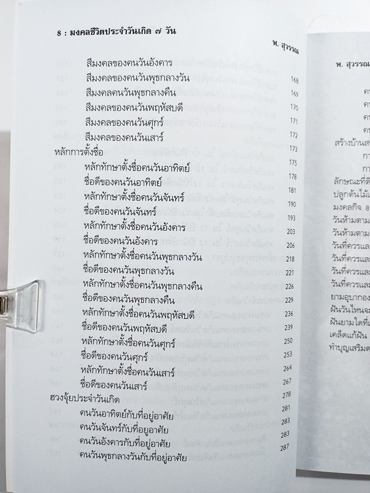 มงคลชีวิตประจำวันเกิด ๗ วัน ฉบับคนรุ่นใหม่ พ.สุวรรณ หนังสือ ดูดวง โหราศาสตร์