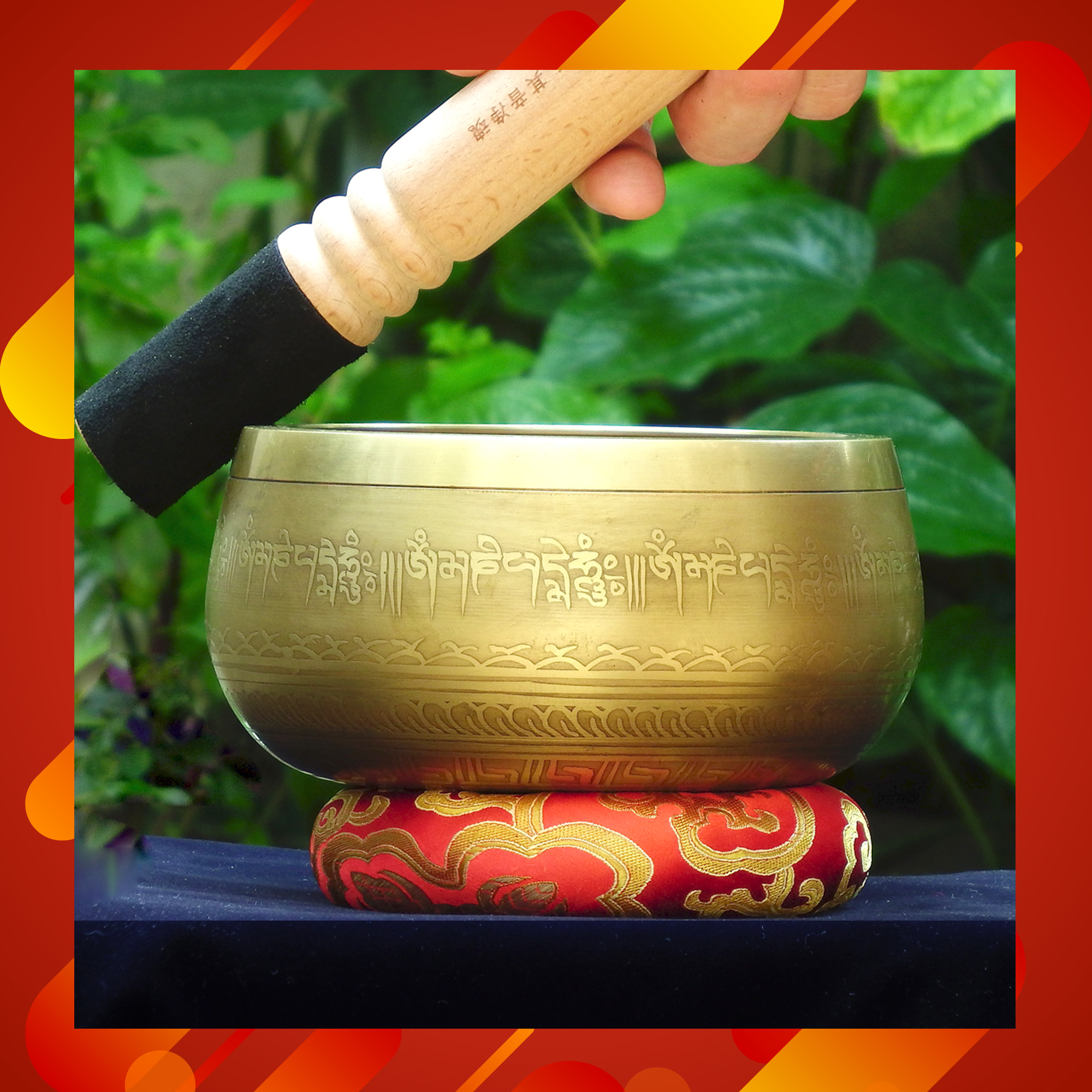 Tibetan Singing Bowl ขันทิเบต(ทองเหลืองรมดำ) งานทำมือโดยช่างฝีมือชาวเนปาล (14.5 cm.)
