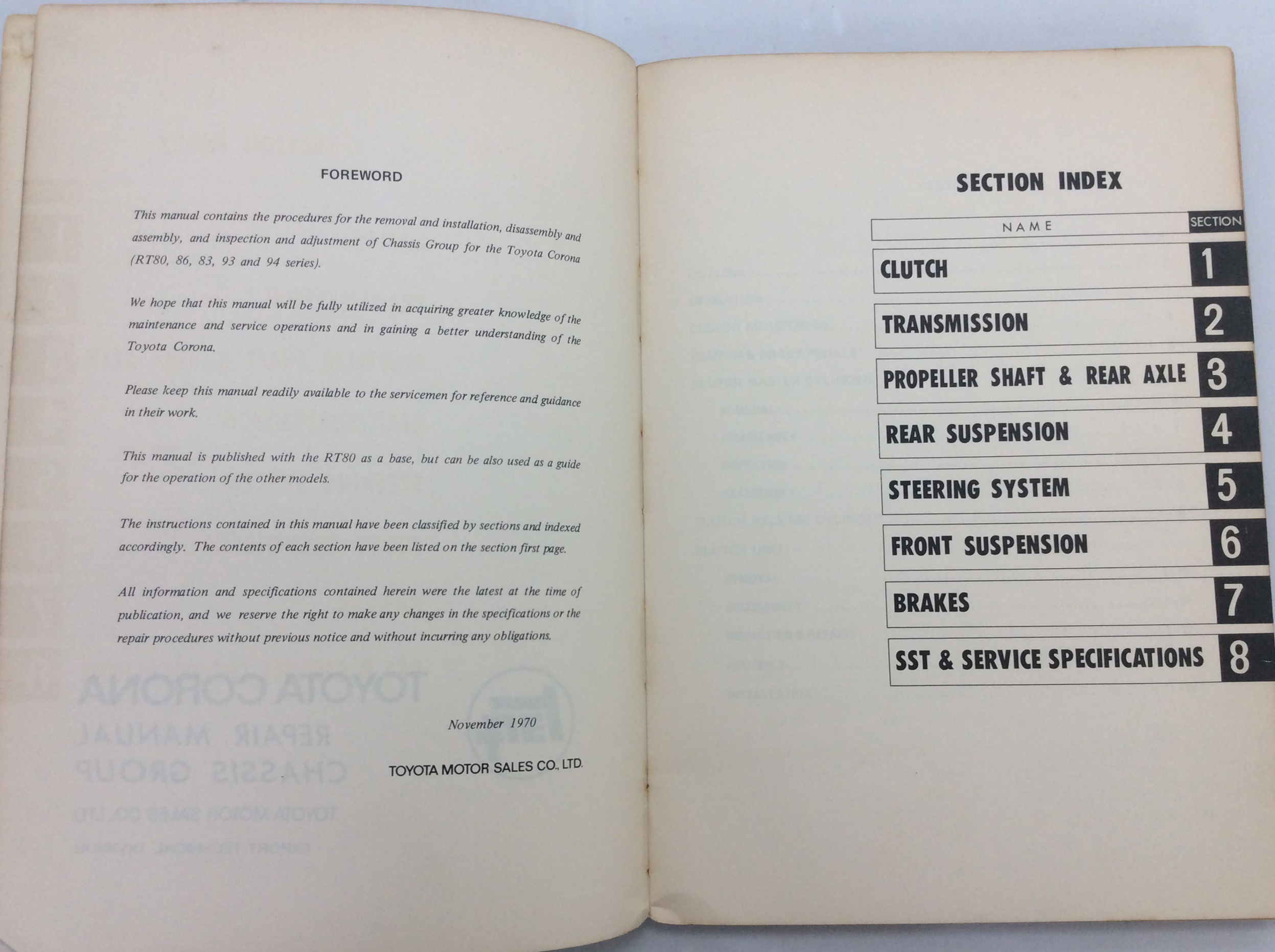 TOYOTA CORONA REPAIR MANUAL ตำรา คู่มือซ้อมรถโตโยต้าโคโรนา หนังสือหายาก หนังสือสะสม