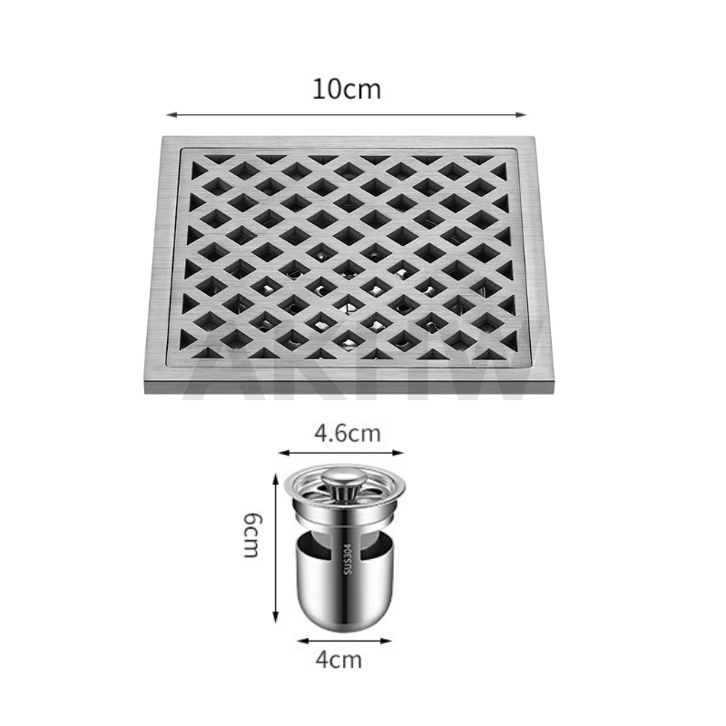 ตะแกรงน้ำทิ้ง ลายตาราง KingsMan ตะแกรงกันกลิ่น วัสดุสแตนเลสหนา SUS304 ไม่เป็นสนิม [ขายปลีก/ส่ง]