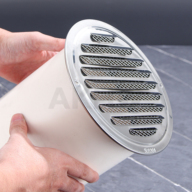 ตะแกรงระบายอากาศกลม/ฝาครอบท่ออากาศ KingsMan แบบไม่มีหมวกกันฝน SUS304 ทนทาน ไม่เป็นสนิม [ขายปลีก/ส่ง]