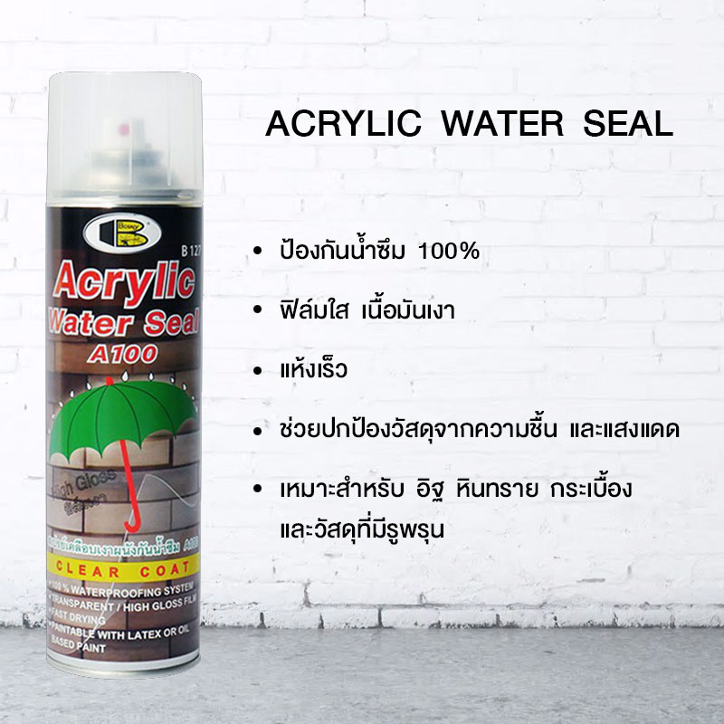 สเปรย์เคลือบเงากันซึม บอสนี่ BOSNY ACRYLIC WATER SEAL A100 (B127)