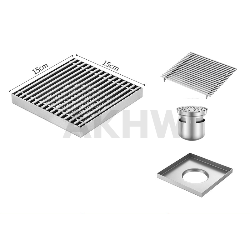 ตะแกรงน้ำทิ้ง ลายเส้นตรง KingsMan ตะแกรงกันกลิ่น วัสดุสแตนเลสหนา SUS304 ไม่เป็นสนิม [ขายปลีก/ส่ง]