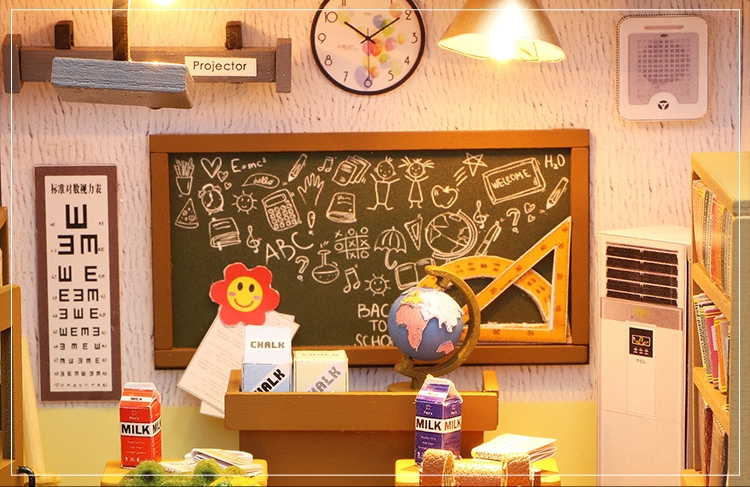 โมเดลจำลองห้องเรียนสไตล์ญี่ปุ่นสำหรับมอบเป็นของขวัญวันปัจฉิมเหมาะสำหรับนักประดิษฐ์โมเดลฟิกเกอร์จำลอง