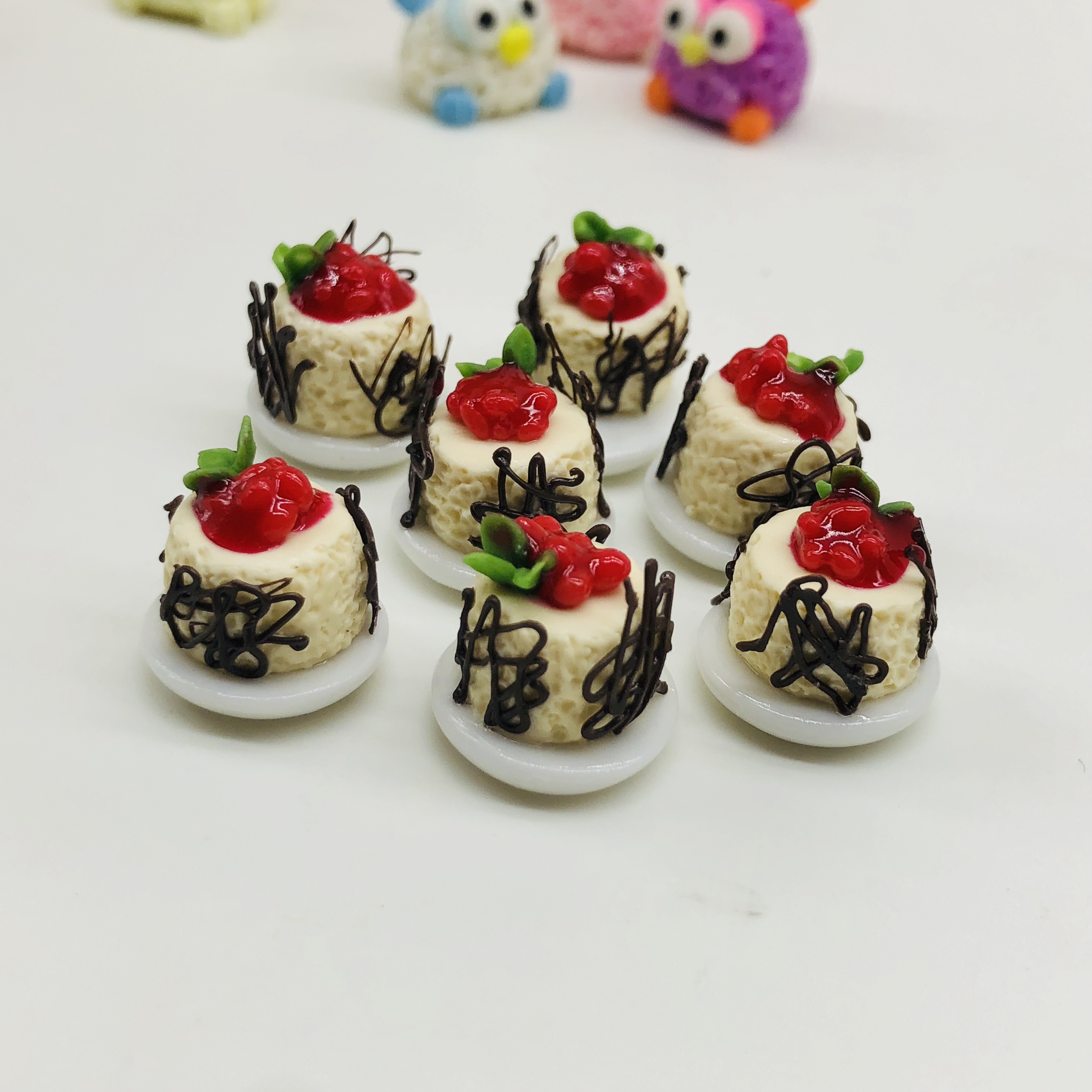 Mini cake on ceramic plate