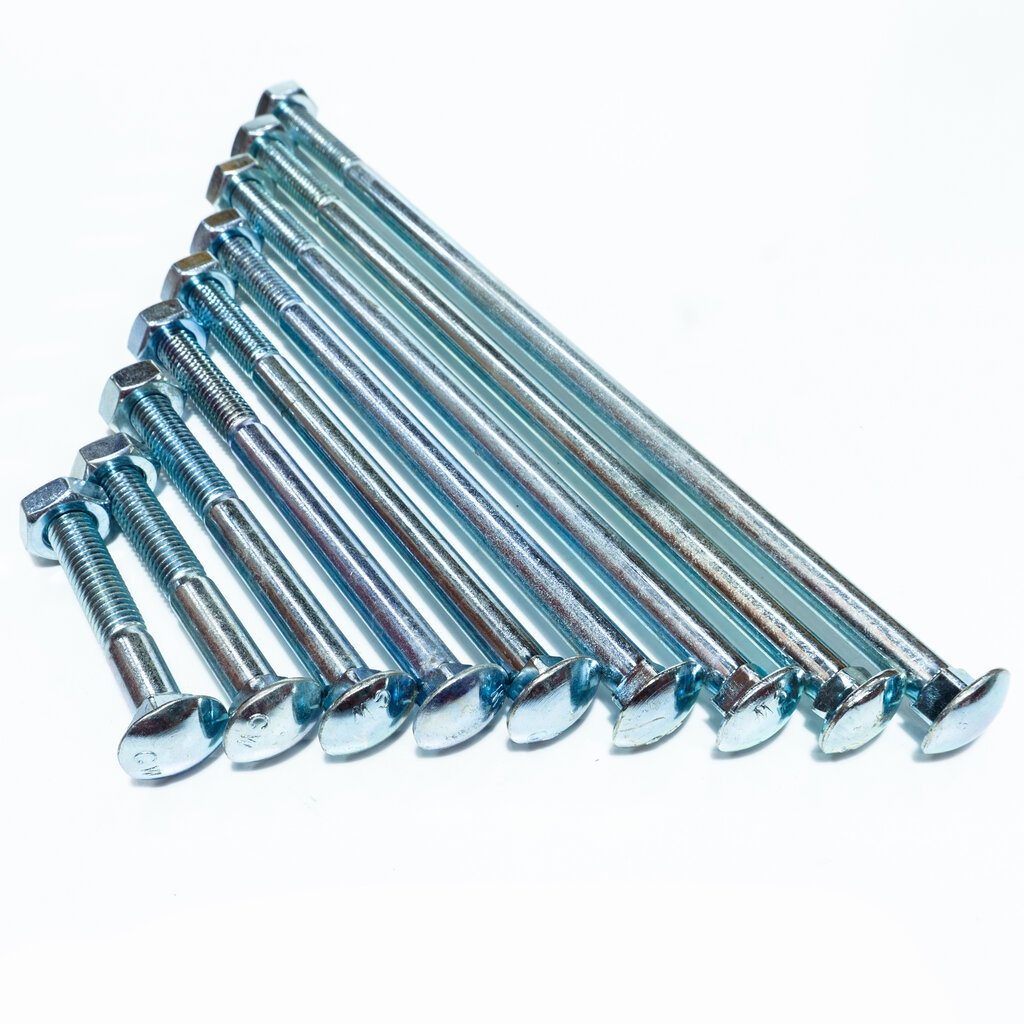 น็อตหัวกลม น็อตหัวกลมคอเหลี่ยม(น๊อตหัวเสา) ยี่ห้อKingsMan พร้อมตัวเมีย ชุบขาวกันสนิม [ขายปลีกเป็นตัว] ออกใบกำกับภาษีได้