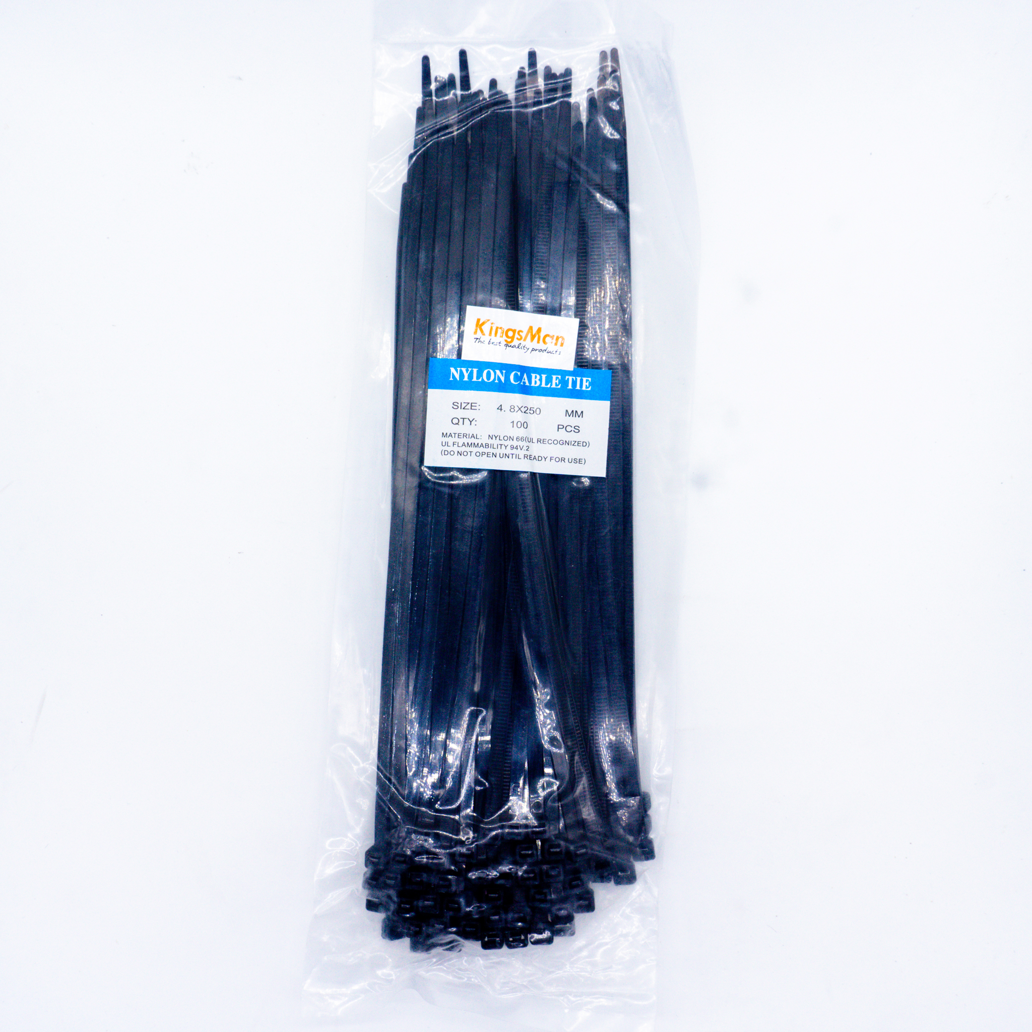 สายรัดเคเบิ้ลไทร์ KingsMan ที่รัดสายไฟ (Nylon Cable Ties) 100 ชิ้น/ถุง