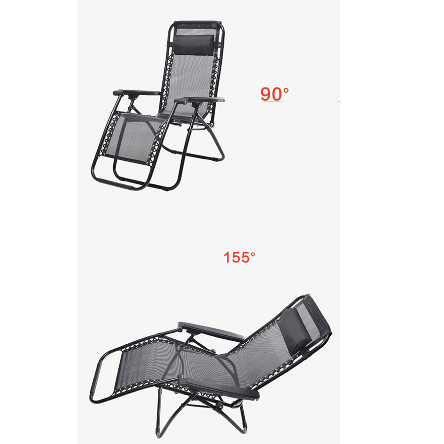 เก้าอี้ปรับนอน เก้าอี้พับได้ เก้าอี้พักผ่อน เก้าอี้พับนอน เก้าอี้นอน เก้าอี้สนามพับได้ เก้าอี้นอนพับได้ เก้าอี้ปรับเอนนอน สีดำ รุ่น HC-001