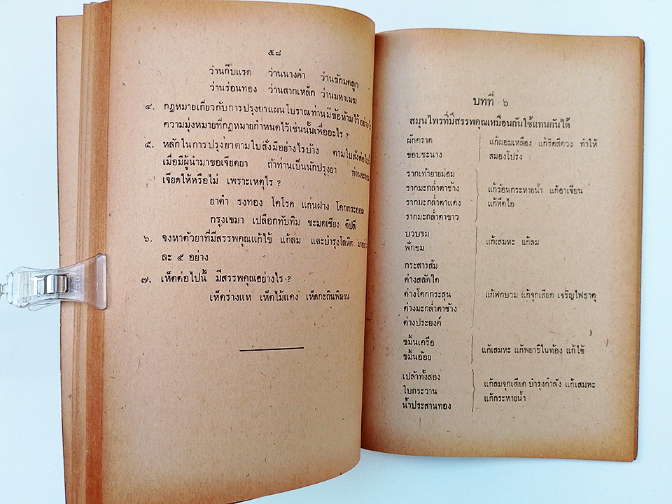 ตำราหมอแผนโบราณโดยสังเขป ทางปรุงยา ตำรายา หนังสือ