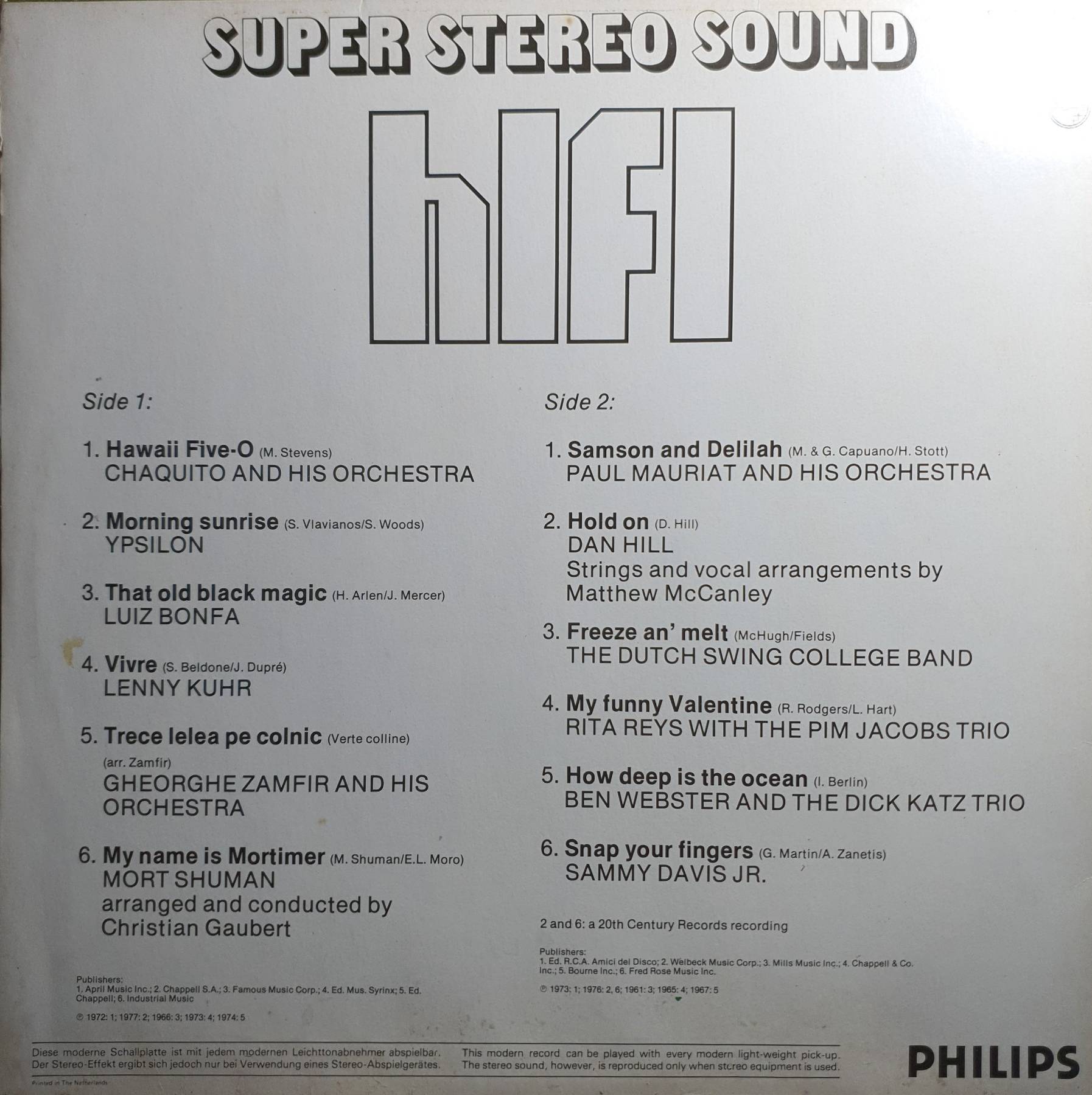 Vinyl , Various – Hi-Fi Super Stereo Sound, Vol. 1, 1977