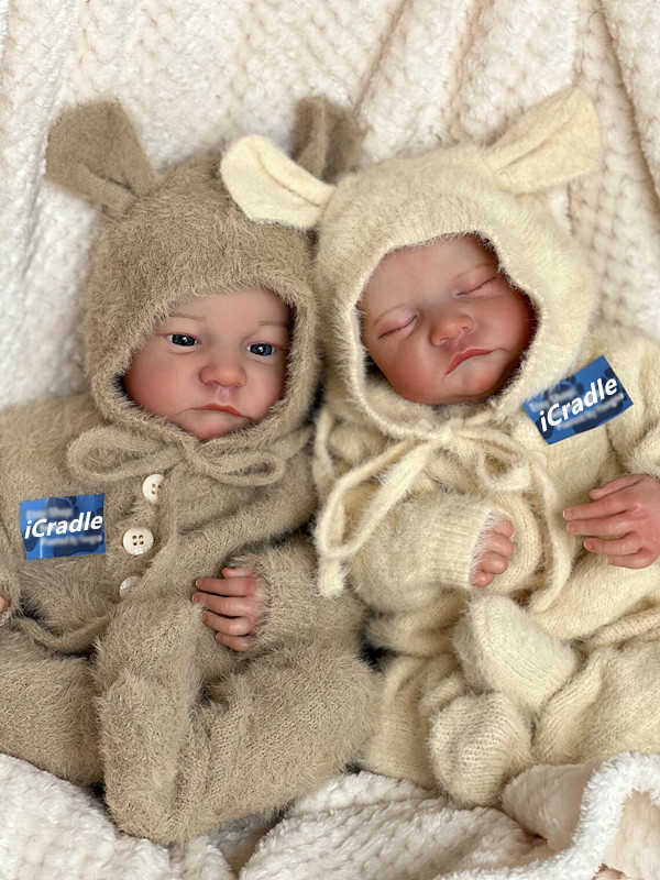 ตุ๊กตาเด็กจำลองเด็กแรกเกิดน้อง Snowy Reborn Doll NPKเบบี๋น่ารักเสมือนจริงน้องหลับตาหมวกหมีน่ารักจำลอง