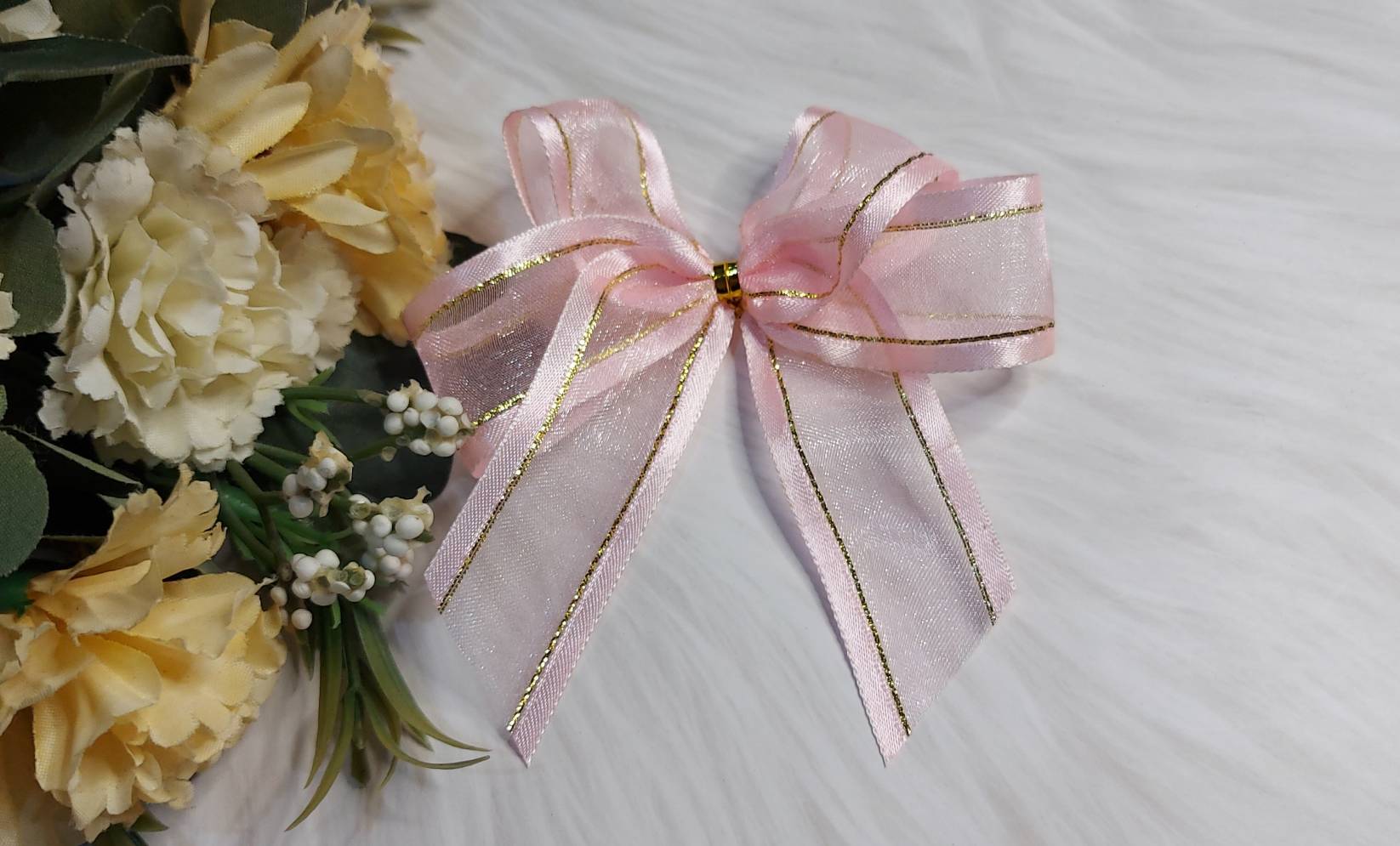 โบว์สำเร็จรูปผ้าโบว์ติดของขวัญ โบว์ติดของขวัญ โบว์ติดของรับไหว้ งานแฮนด์เมด