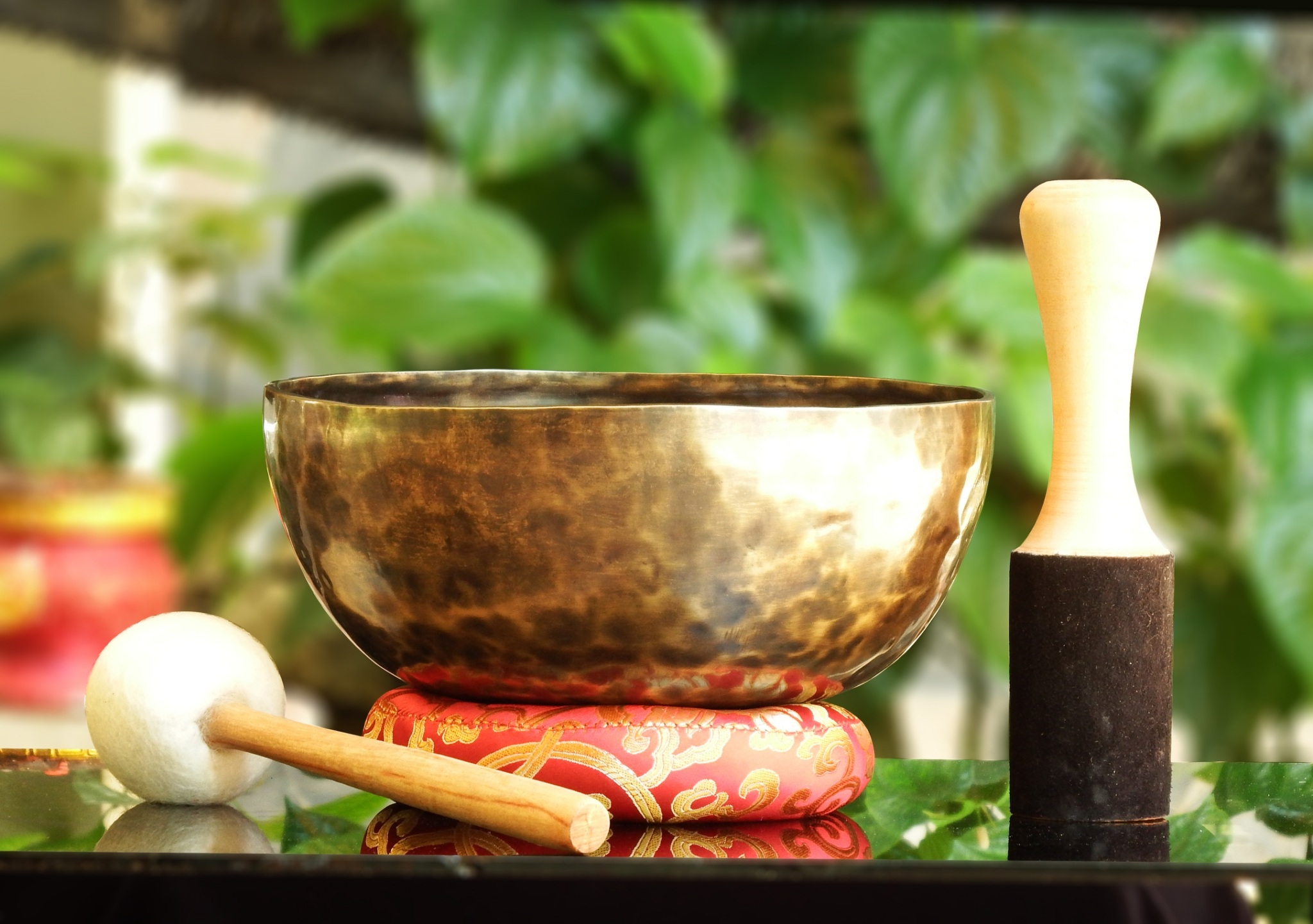 ขันทิเบต(ทองเหลือง)Tibetan Singing Bowl งานทำมือโดยช่างฝีมือชาวเนปาล ขนาด 24 cm.