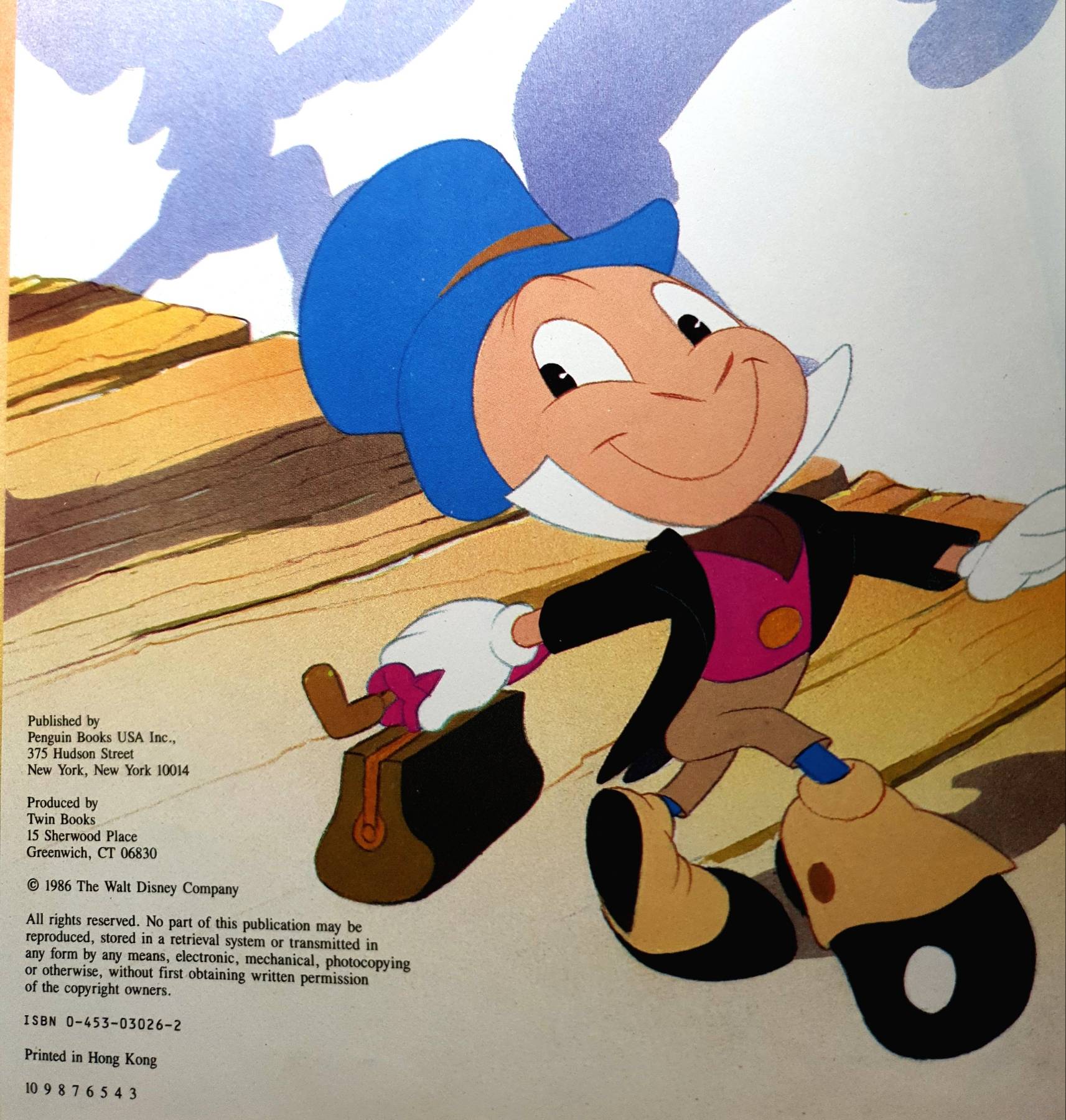 Vintage Disney Pinocchio Book, Disney Classic Series, 1986 Twin Books Large Hardcover