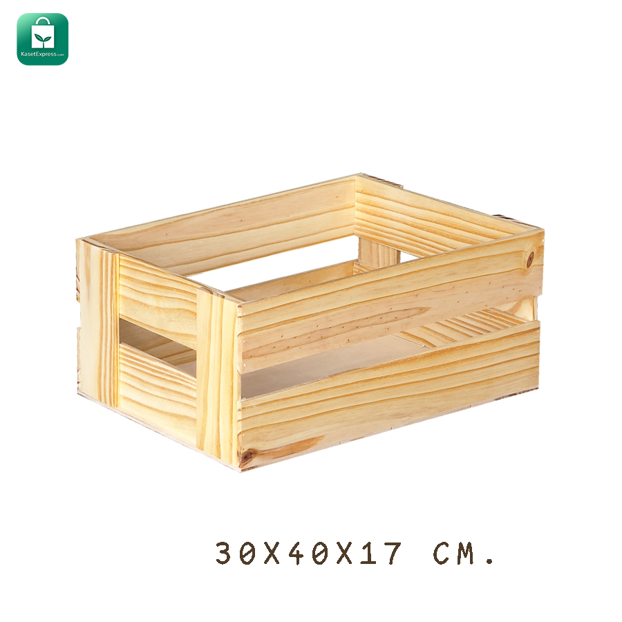 ลังไม้ เครือบสี ขนาด 30x40x17 ซม. รุ่น LM3 - ลังไม้สน ลังไม้อเนกประสงค์ กล่องไม้ งานปราณีต คุณภาพเยี่ยม! กล่องไม้ใส่ของ