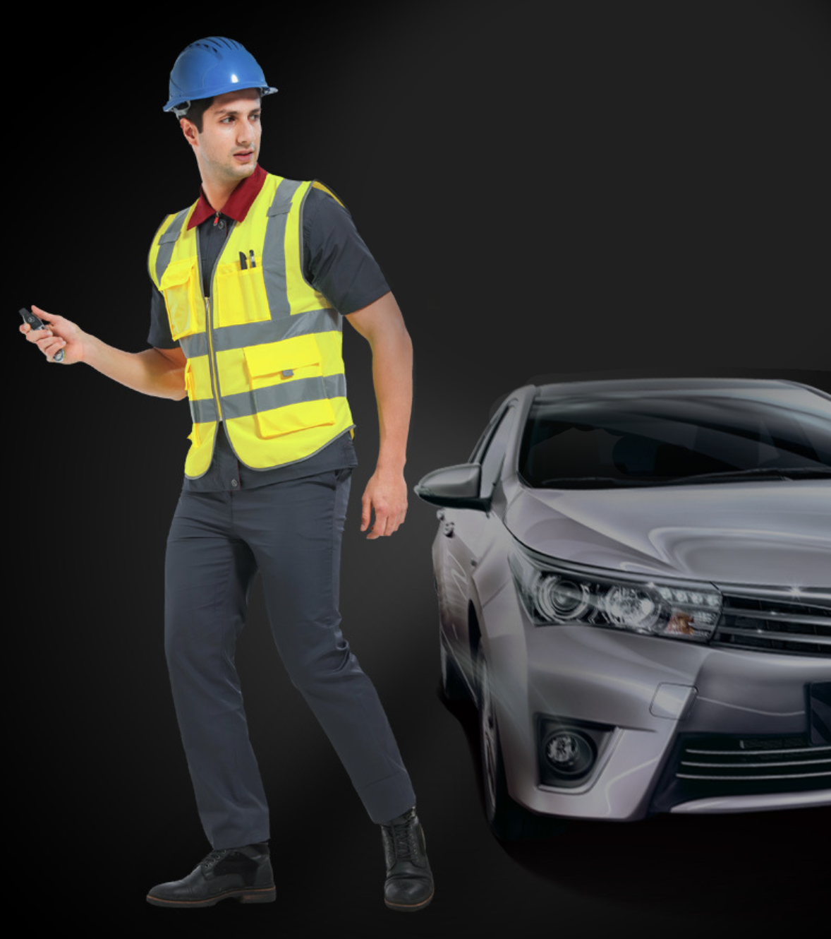 เสื้อสะท้อนแสงรุ่นเต็มตัว (Suresafe Safety Vest) มีช่องเสียบบัตรและปากกา ขายส่ง/ราคาถูก