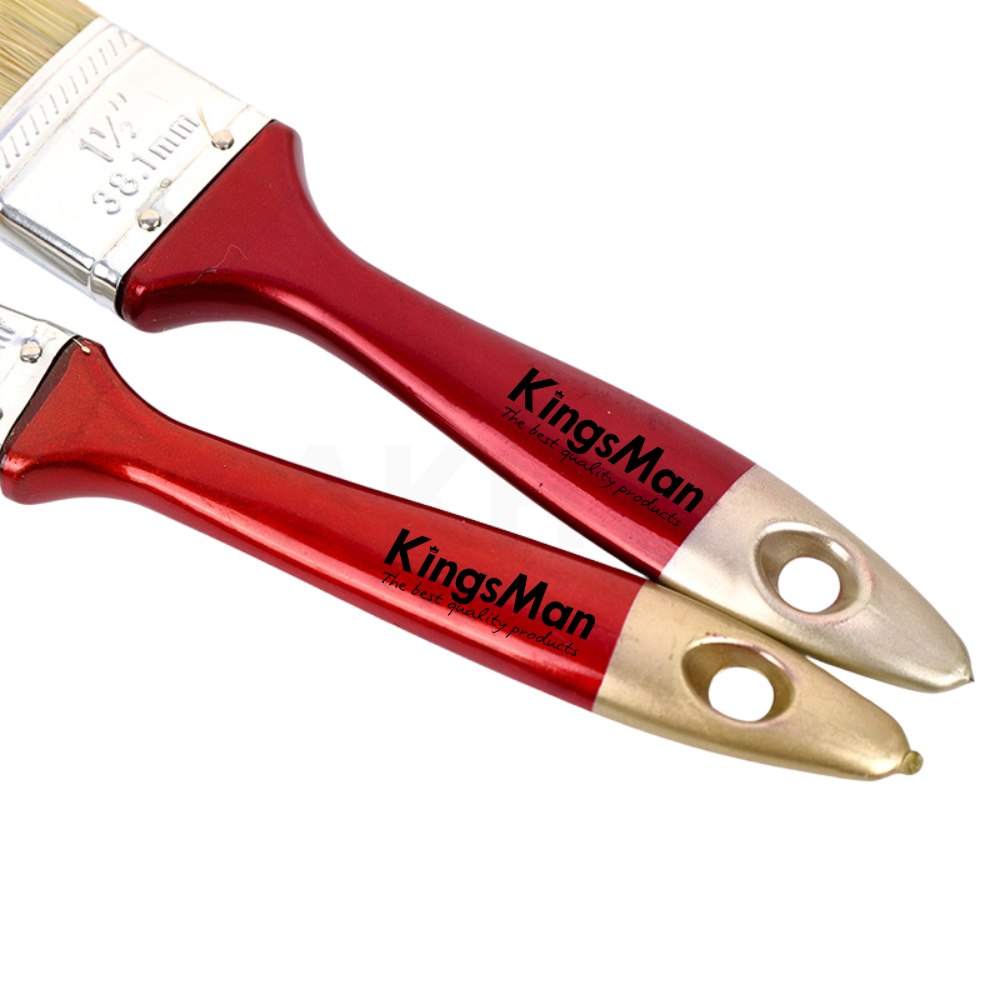แปรงทาสีด้ามพลาสติกสีแดง KingsMan คุณภาพดี สำหรับทาสีน้ำ สีน้ำมัน [ขายปลีก/ส่ง]