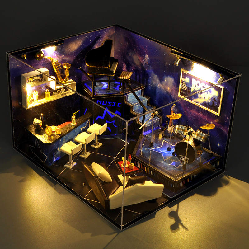 โมเดลคอนเสริต์จำลองห้องดนตรีจำลองสำหรับนักสะสมและรักการประดิษฐ์ TW3 star fantasy night building model