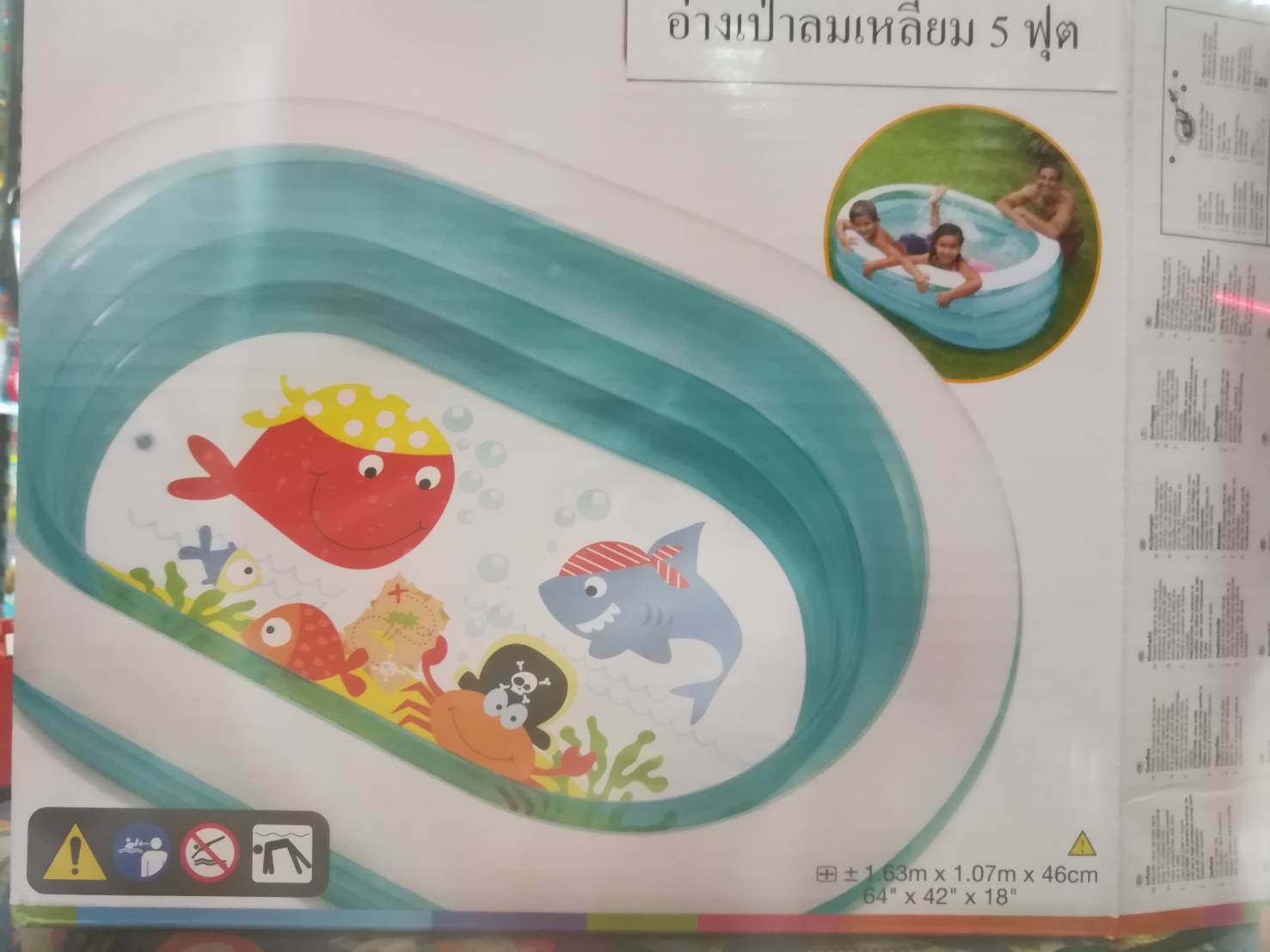 สระน้ำเป่าลม 5 ฟุต ขอบสูง