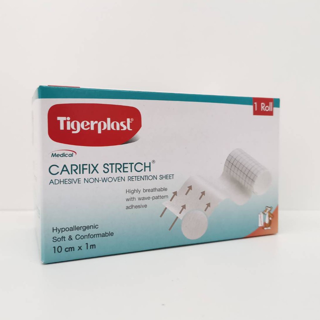 Carifix Stretch 10 cm x 1 m แคริฟิกซ์ สเตรช แผ่นปิดแผลชนิดผ้าใยสังเคราะห์ ขนาด 10 cm x 1 m