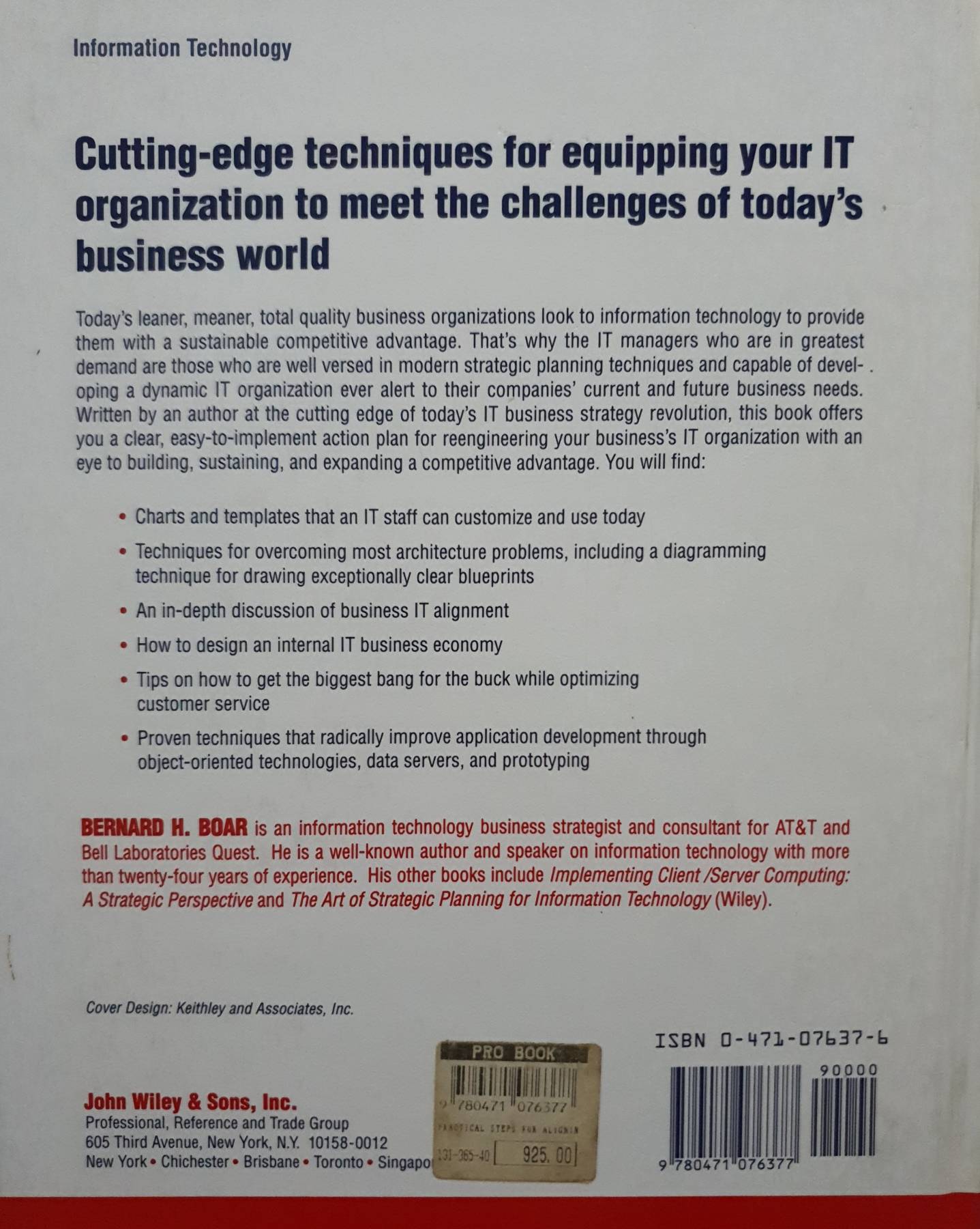 Practical Steps for Aligning Information Technology with Business Strategies: How to Achieve a Competitive Advantage : Bernard H. Boar