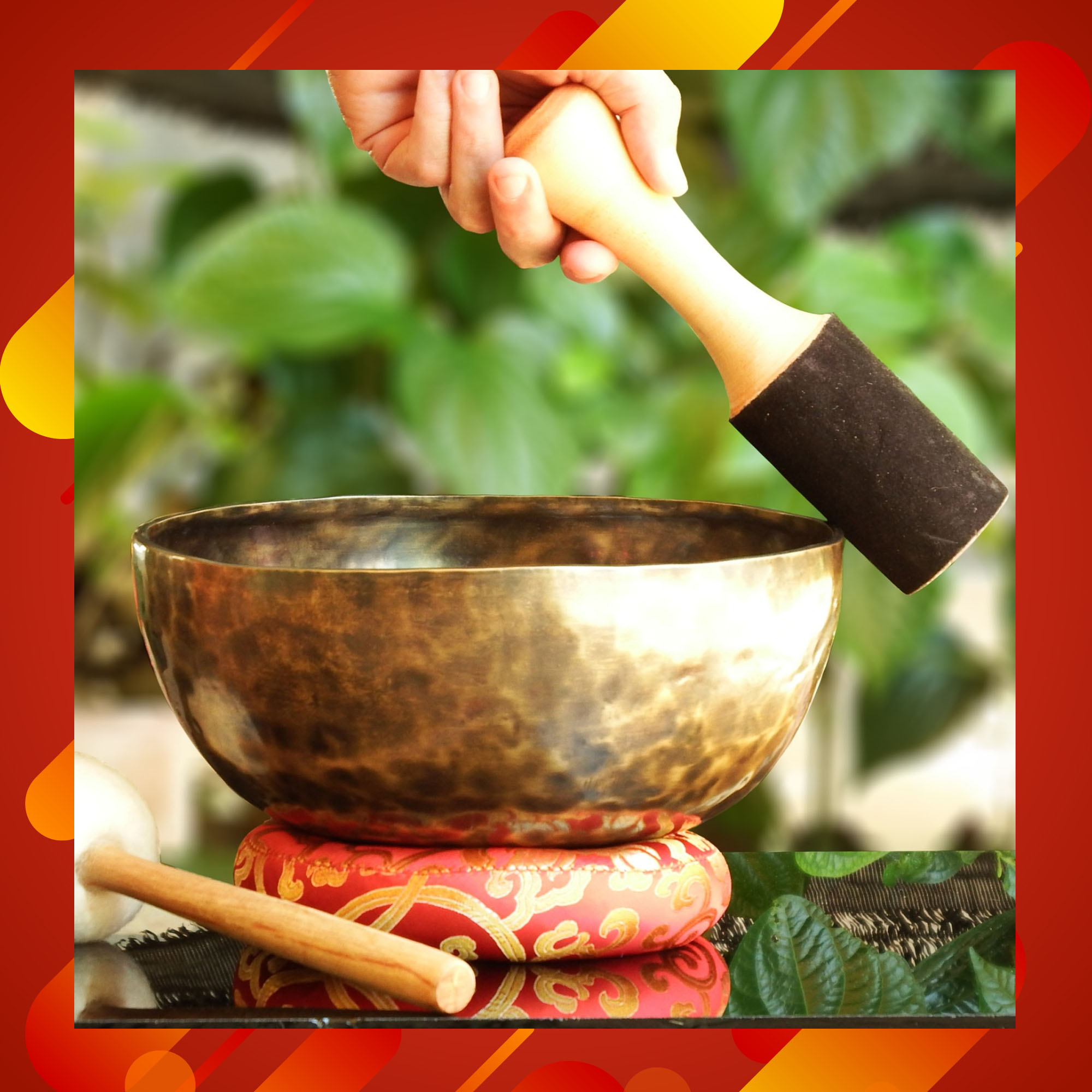 ขันทิเบต(ทองเหลือง)Tibetan Singing Bowl งานทำมือโดยช่างฝีมือชาวเนปาล ขนาด 24 cm.