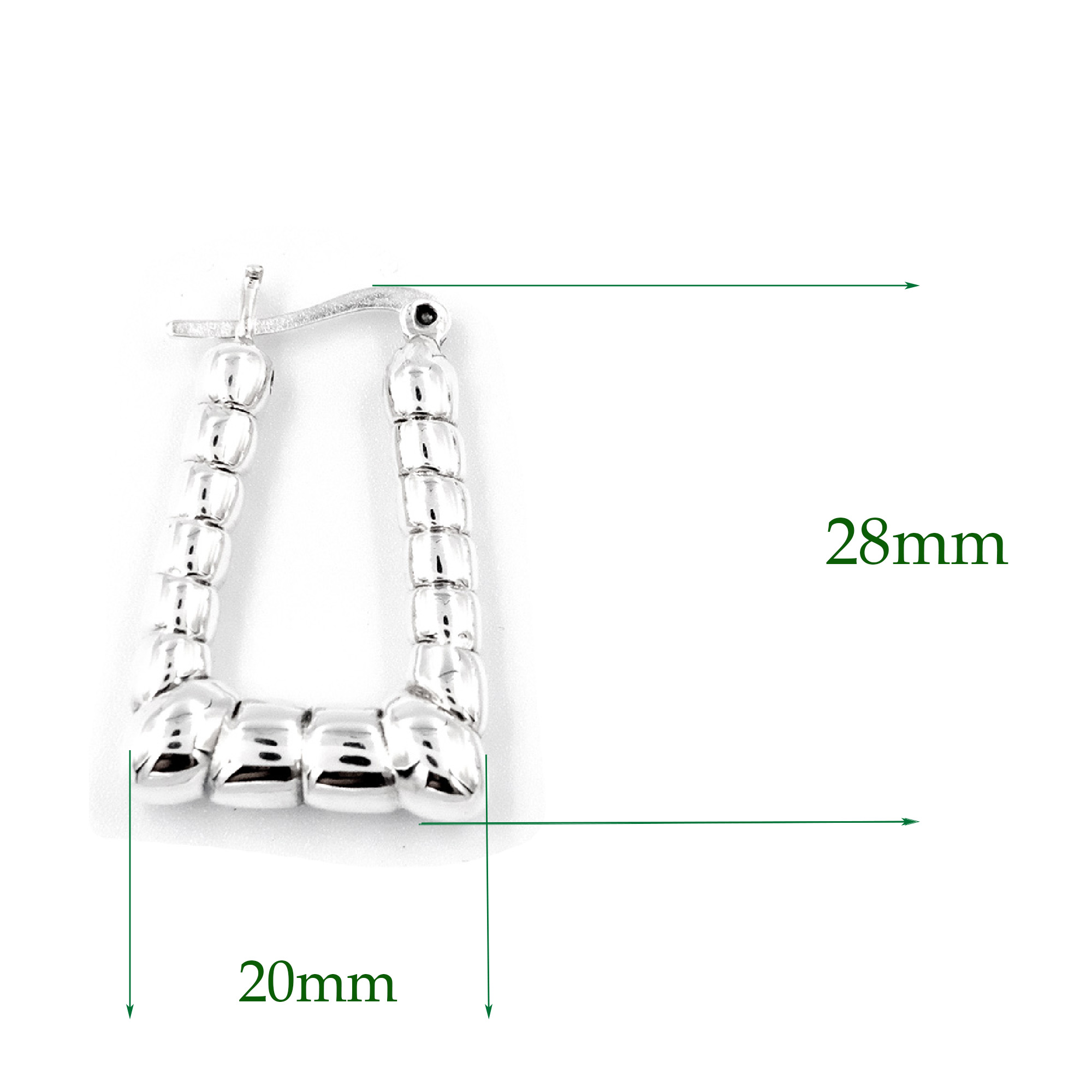 Ripple Chunky Hoop Earring Silver Formed Light-Weight For Women.