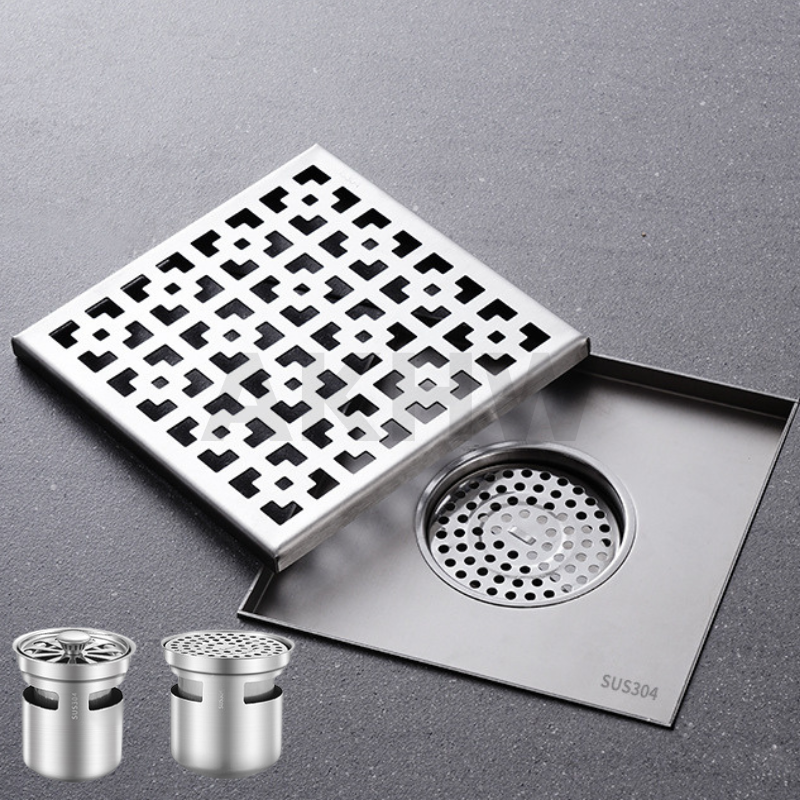 ตะแกรงน้ำทิ้ง ลายเหลี่ยมจีน KingsMan ตะแกรงกันกลิ่น วัสดุสแตนเลสหนา SUS304 ไม่เป็นสนิม [ขายปลีก/ส่ง]