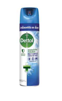 Dettol เดทตอล สเปรย์ ฆ่าเชื้อโรค สีฟ้า 225มล. (กลิ่นคริสป์บรีช)
