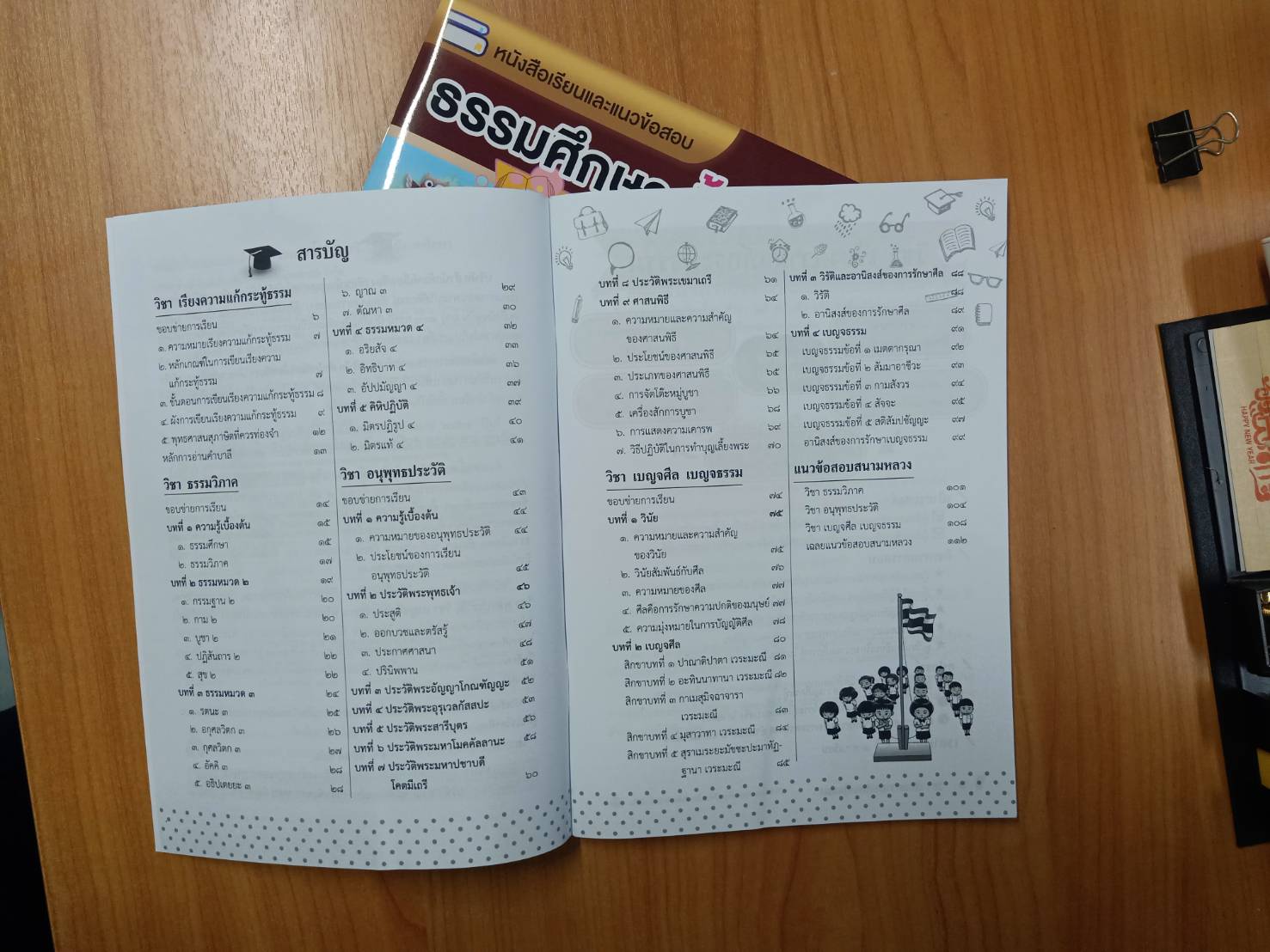 หนังสือเรียนและแนวข้อสอบ ธรรมศึกษาชั้นตรี(ระดับมัธยมศึกษา) ตรงตามหลักสูตรแม่กองธรรมสนามหลวง ปี ๒๕๖๑ (มีภาพการ์ตูน 4 สีประกอบพร้อมคำอธิบาย )