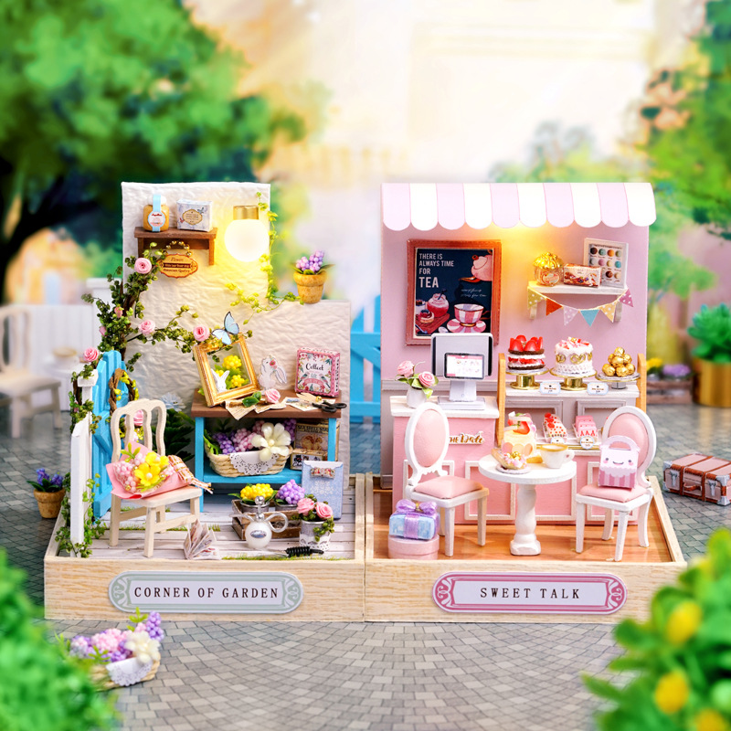โมเดลร้านจำลองชุดWisdom fun house diy hut happy one pavilion hand-assembled model toy บ้านหลังเล็ก ๆ สร้างสรรค์ของขวัญวันเกิด girl