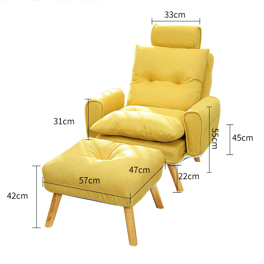 เก้าอี้โซฟา โซฟาปรับนอน โซฟาเดี่ยว sofa chair สามารถปรับนอน-นั่งได้ 5 ระดับ เก้าอี้นั่งพักผ่อน โซฟาปรับนอนได้ เก้าอี้ปรับเอนนอน รุ่น HC-019